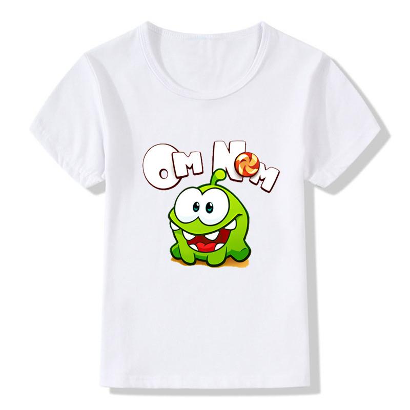 2025 Om Nom Stories Print Kids T Shirt Summer New T-shirt Cartoon Children T-shirts Baby Girls Boys Clothes Unisex Tshirt,HKP5410