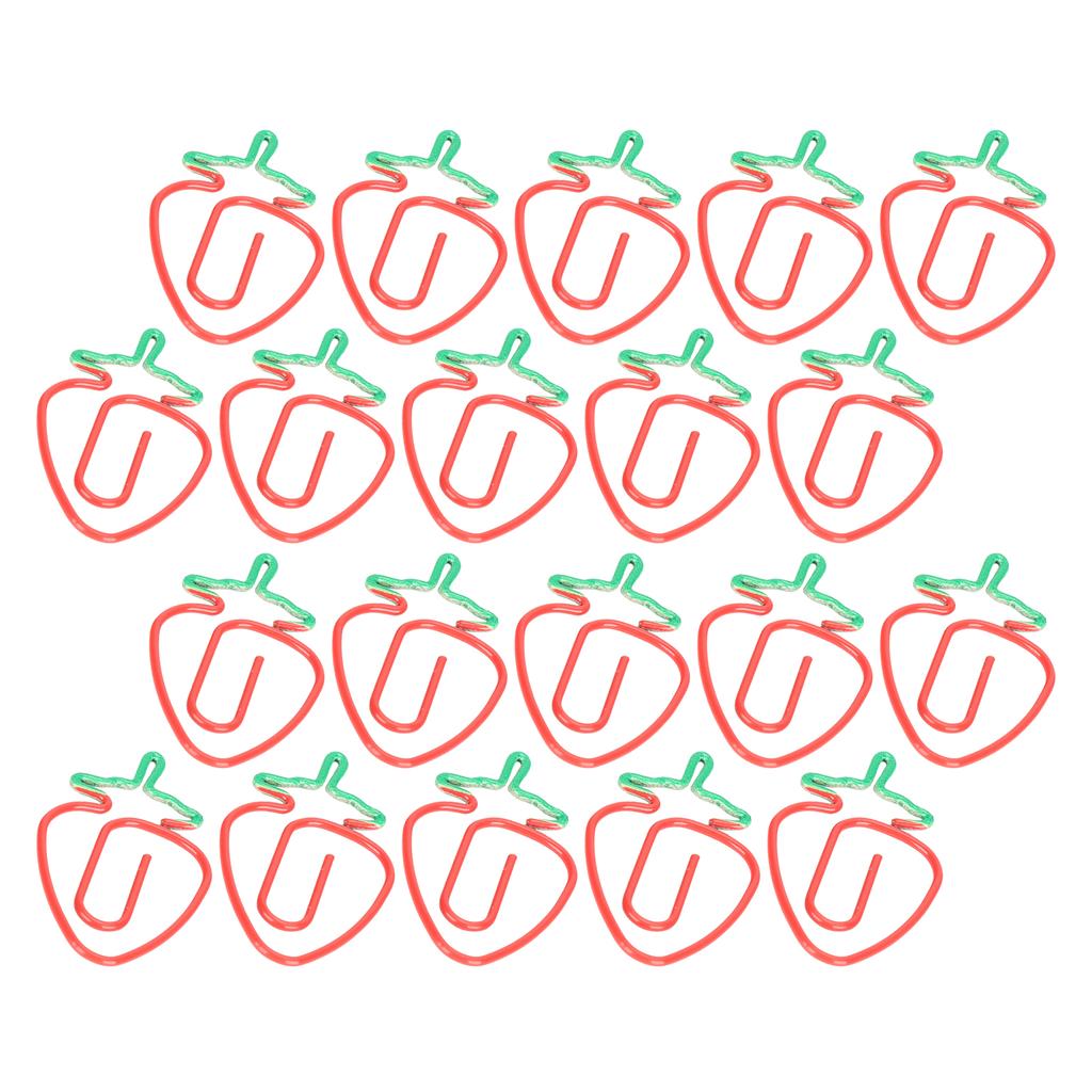 20Pcs Paper Clips 2‑Color Fruit Shaped Bookmarks Planner Clip Pin Office Supplies School Gifts