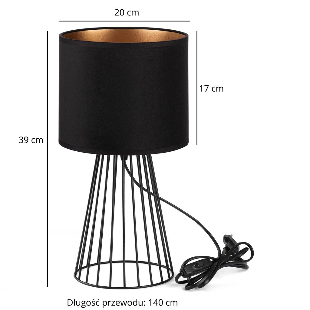 Lampa tornado asbg welur czarny-złoty