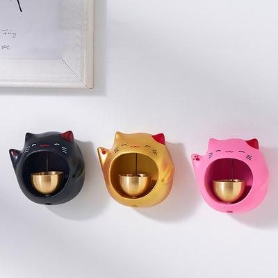 Lucky Cat Shopkeepers Bell Wooden Door Chime Ornaments Creative Door Bell  for Door Wall