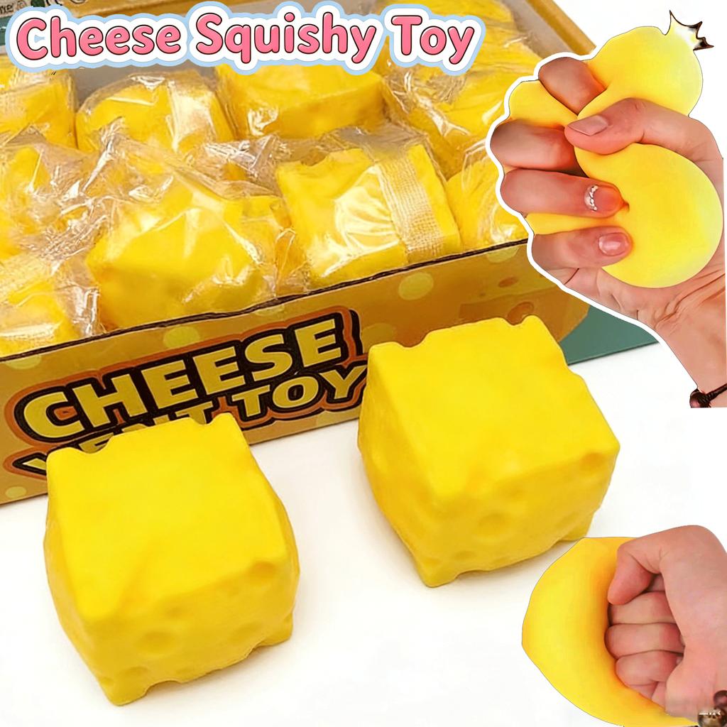 Portable Cheese Squeeze Toy Fidget Stress Relief Squishy Ball Slow Rebound For Desk Decor Decompression Toy For Kids Adults Gift