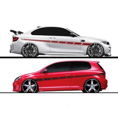 2x Car Body Sticker Streamline Style Side Strip Wrap Vinyl Film Decal Matt Black
