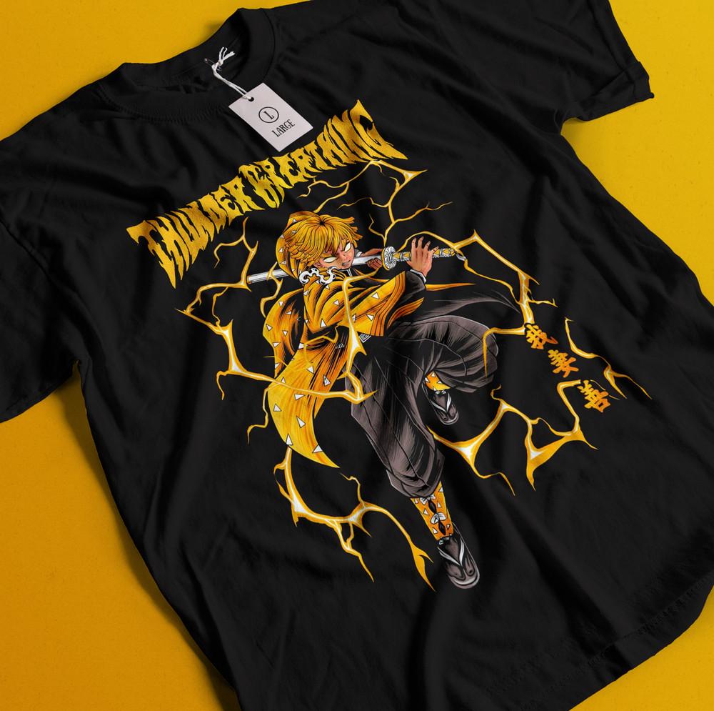 

Demon Slayer Shirt Zenitsu Tshirt Tanjiro T-Shirt Muzan Doma Tee Inosuke Nezuko M