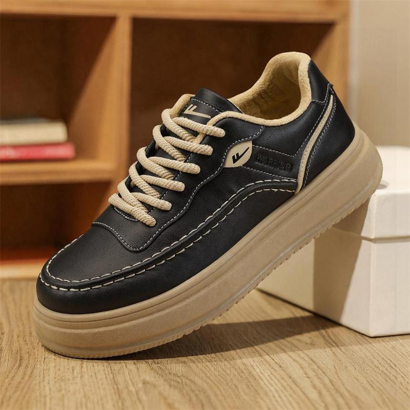 Warrior Retro Fleece Casual Commuting Comfortable Versatile Non-Slip Wear-Resistant Support Low-Top Skate Shoes Men Sneaker Black WXP(WZ)-242506M