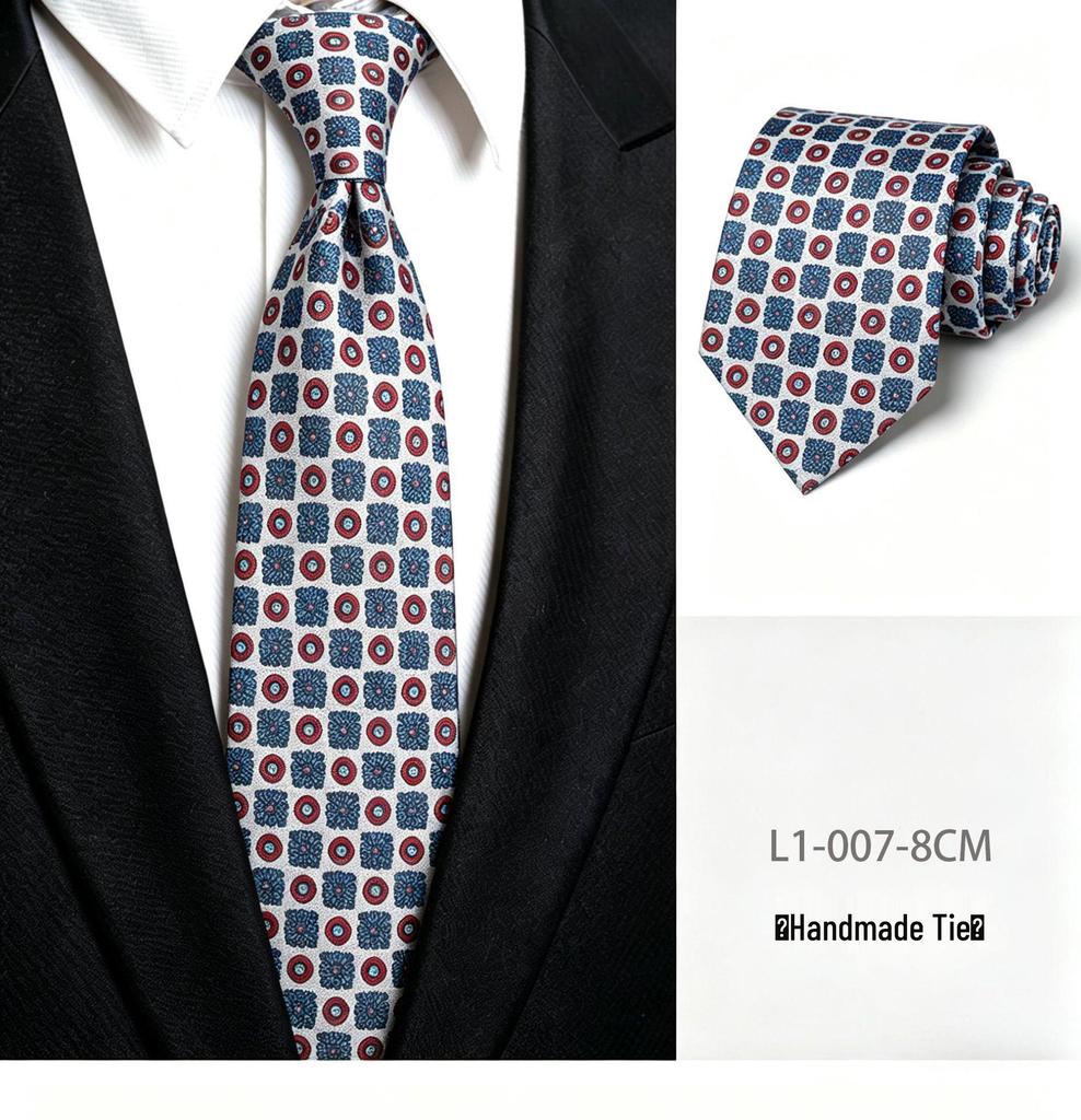 Retro 8cm Unisex Patterned Tie - Casual & Formal Professional Men's Accessory