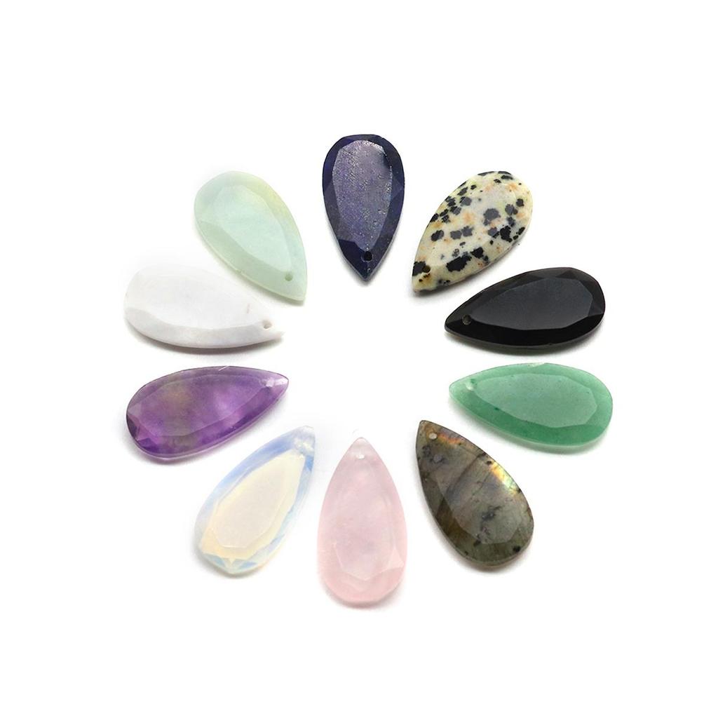 2Pcs Small Pendant Natural Stone Green Aventurine Drop-Shaped Pendant For Jewelry Making DIY Necklace Beacelet Earring Accessory