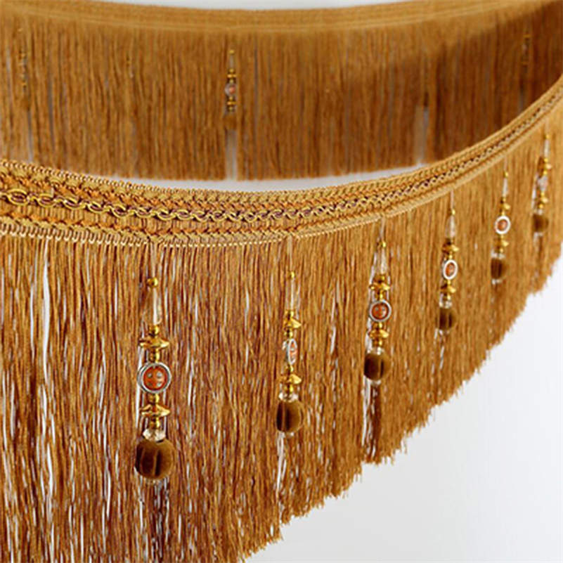 2/4/6 Meter European Style Tassel Beaded Curtain Fringe Sewing Trim DIY Sofa Curtain Trim Tassel Edge Decor Accessories 16-20cm