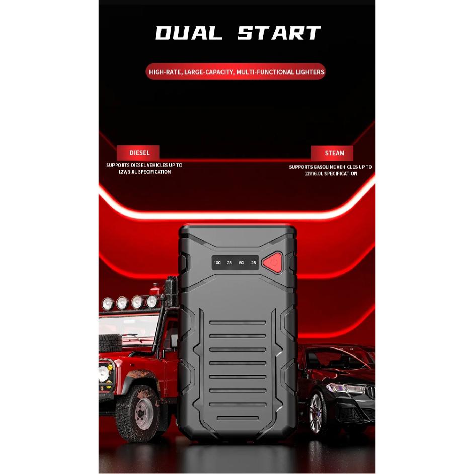 12V 800A Car Battery Jump Starter,Portable Jump Starter Battery Pack,Battery Booster,Jumper Cables for 6.0L Gas and 3.0L Diesel