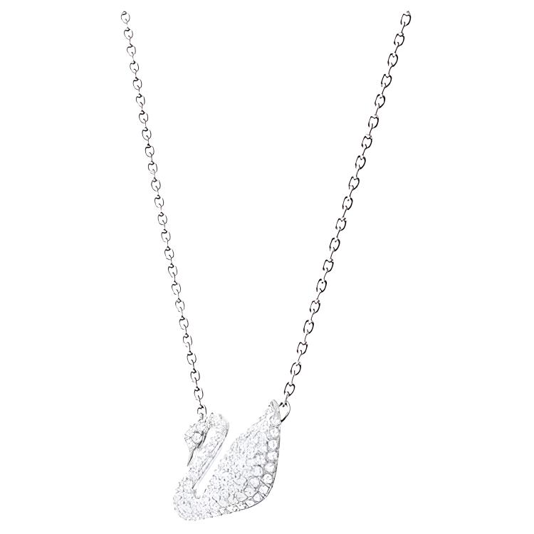 Swarovski Artificial Crystal, Swarovski Element, Rhodium Plated Necklaces Womens White