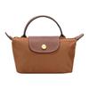 New LONGCHAMP Le Pliage Canvas With Leather Makeup Bag, Dumpling Bag, Clutch Handbag Women's Brandy 34175089504
