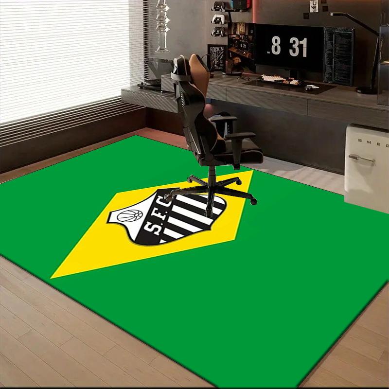 Powerful Football Crest Design Printed Office Carpet Chair Cushion Entryway Rug, Rugs for Living Room, Bedroom Christmas gifts