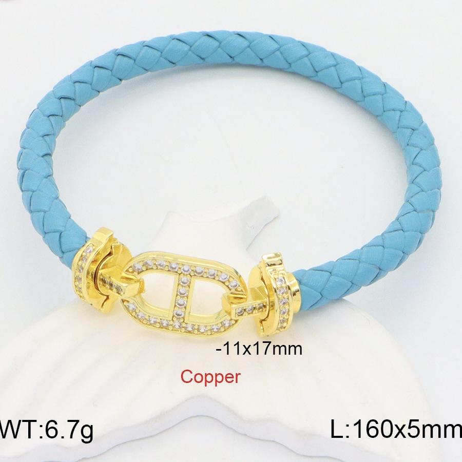 Pig Nose Red Rope Leather Rope Bracelet Men's and Women's 18k Gold Micro-inlaid with Diamonds Natal Year Couple's High-end DIY Hand Rope 2026