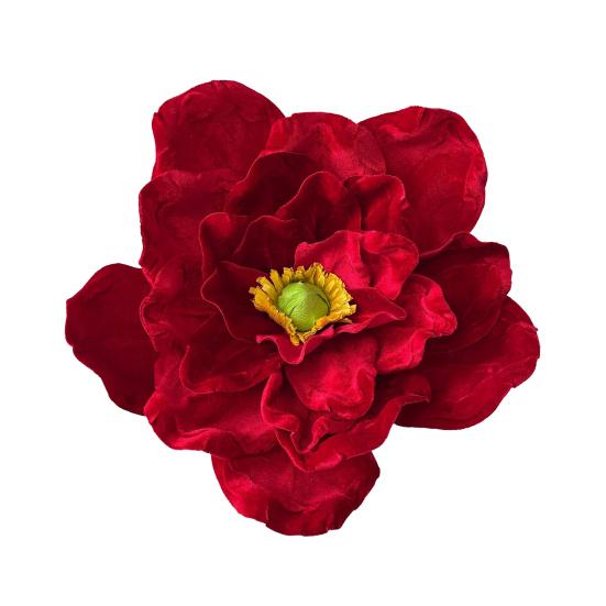 Large Velvet Artificial Magnolia Flower Christmas Faux Red Poinsettia Flower for Wedding Party Christmas Home Decor