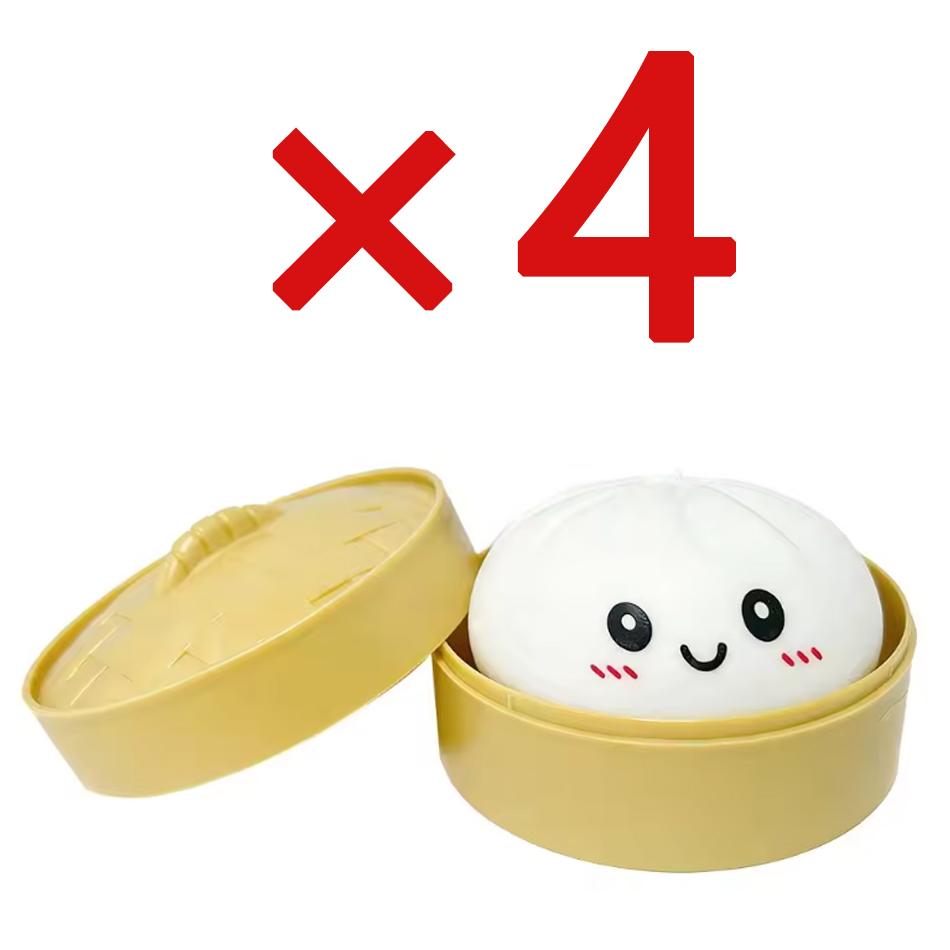 In Stock White Dumpling Steamer Bun Ornament Slow Rebound Soft Pinch Decompression Office Home Decor  Adults  Gift