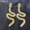 Personalized rhinestone python shape long earrings women's fashionable temperament S-type versatile earrings earrings
