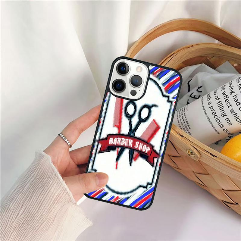 

Barber Stripes Scissors Phone Case For iPhone 17 Air 16 15 14 11 12 13 Pro MAX Plus coque Cover Shell iPhone 11pro max