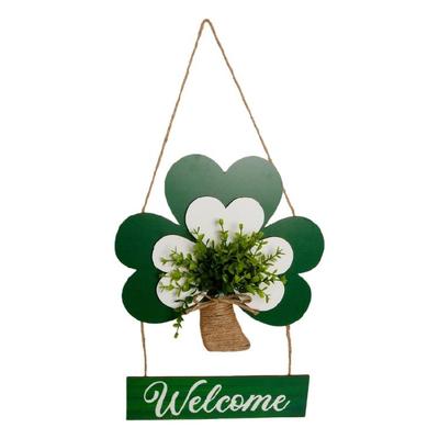 Easy Install Wood Shamrock Sign for . Patrick's Day Door Hanging Decors Perfect for Creating Festival Atmosphere Indoors