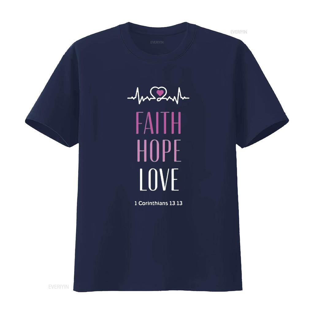 Mens Faith Hope Love Christian Religious Design T Shirt Black X Large vintage Washed Soft homme streetwear Comfortable