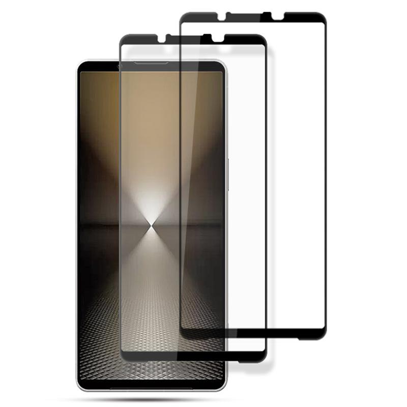 

AMORUS 2Pcs For Sony Xperia 1 VI Screen Protector Tempered Glass Film Silk Printing Case Friendly,Black Type A