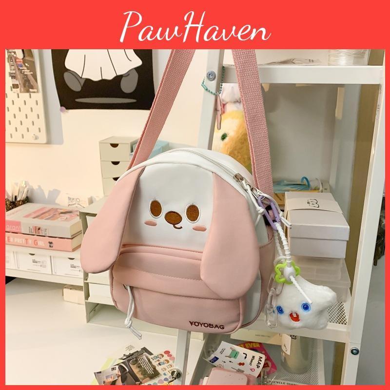 Dog Pattern Animal Phone Single Shoulder Crossbody Bag With Pendant Gift Unisex