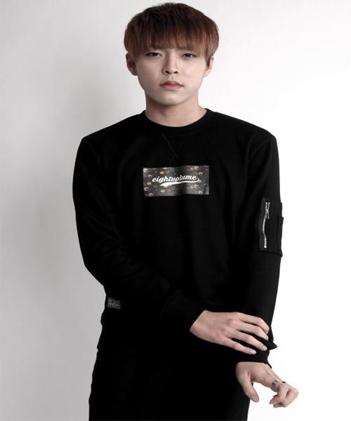 EIGHTVOLUME Ev S.Flower Logo Crewneck (Black)