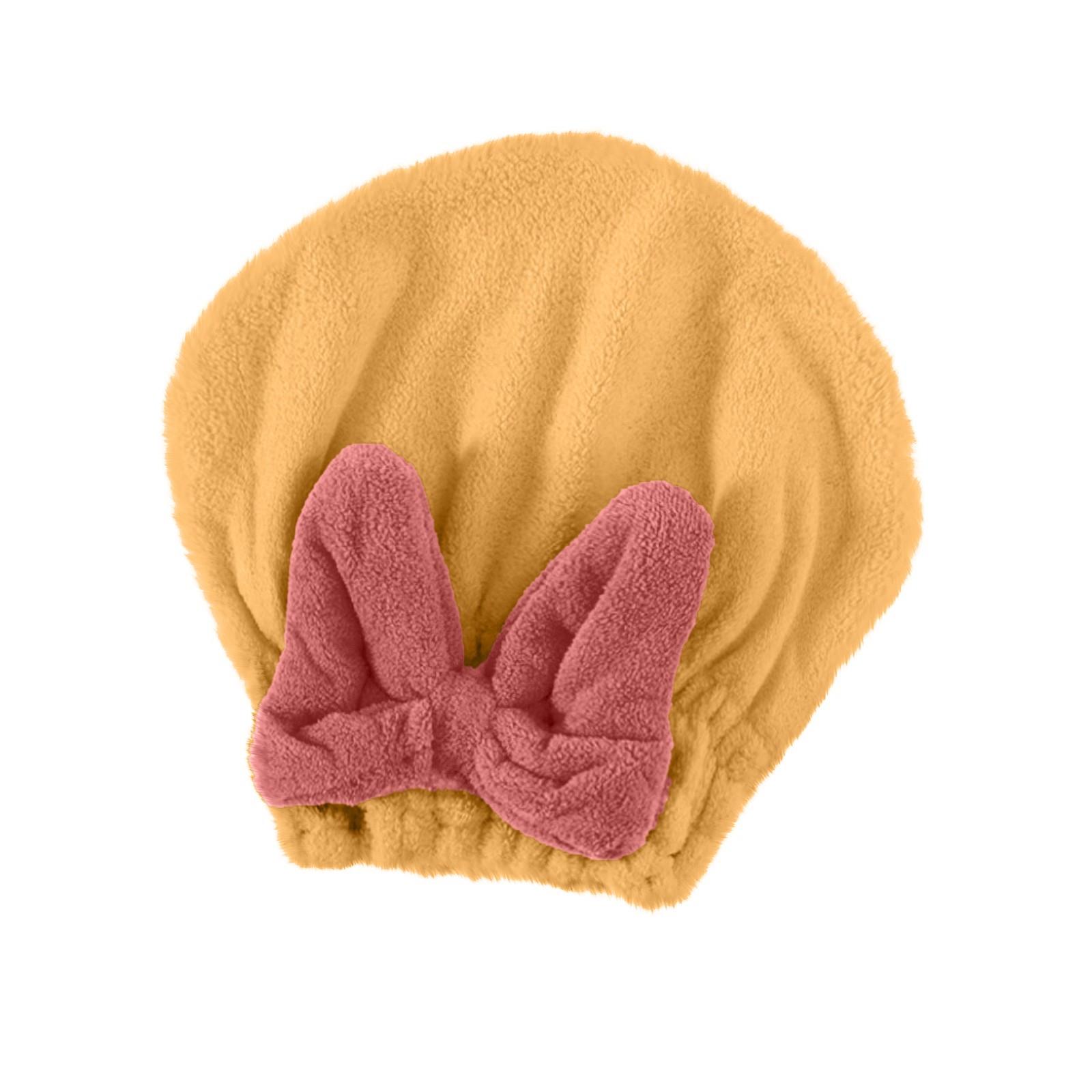 

Шапочка для волос с бантом, суперабсорбирующая, быстросохнущая, кораллового цвета, бархатная, принцесса, шапочка для душа, женская, утолщенная, для сухих волос, полотенце для головы с функцией свободного обдува One Size жёлтый