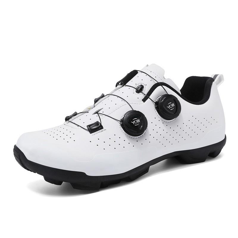 Herren-Fahrradschuhe XT3001 Mit Drehverschluss Atmungsaktives Leder-Obermaterial MTB- und Straßen-Klickpedal-Optionen