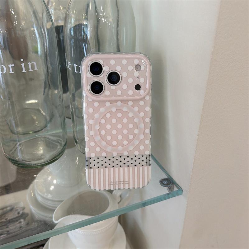 

Korean Style Polka Dot Puppy Magnetic iPhone 17/16 Pro Max/15 Pro Case Apple 17