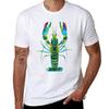 Turquoise Lobster Tshirt Casual Breathable Short Sleeve Top
