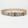 Niche Leisure Women's Leopard Print Belt Hot Girl Style Leopard Print Denim Pants with Artistic Retro Buckle Leather Belt