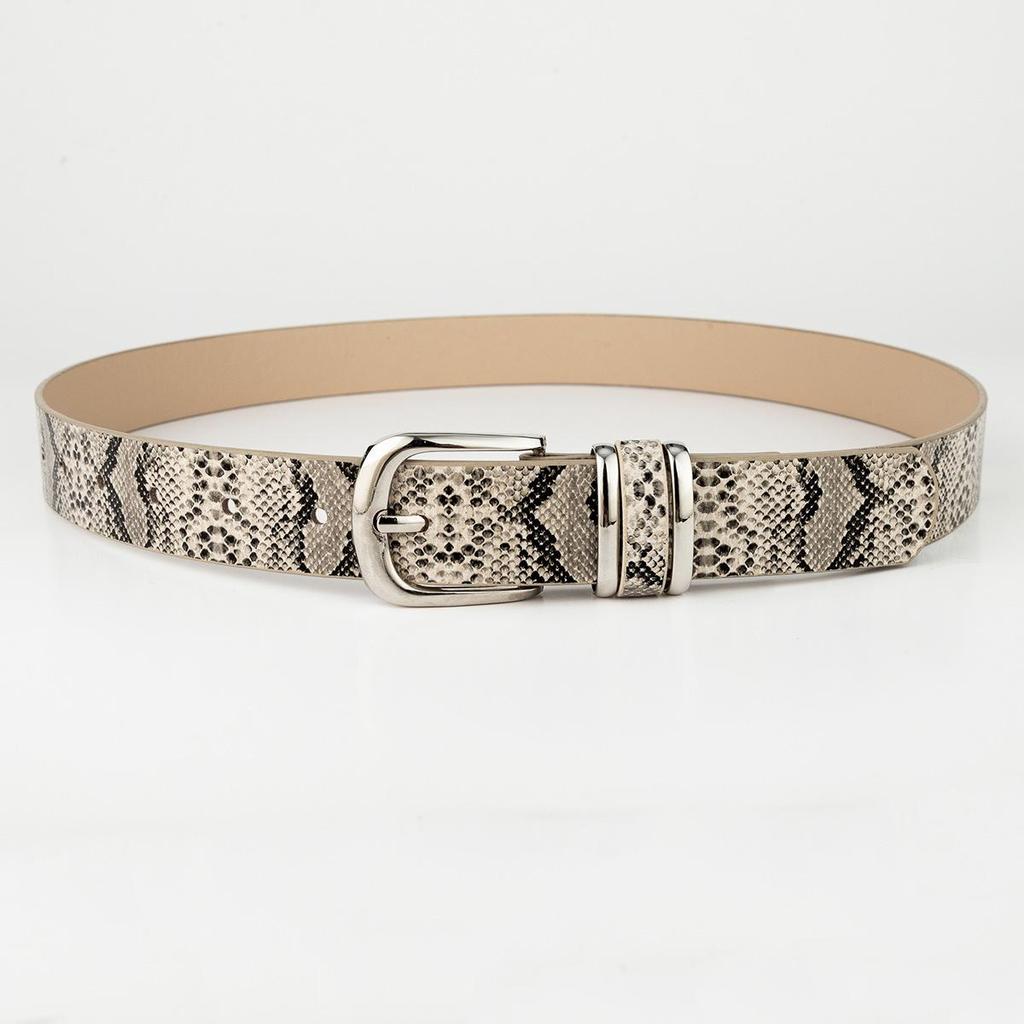 Niche Leisure Women's Leopard Print Belt Hot Girl Style Leopard Print Denim Pants with Artistic Retro Buckle Leather Belt