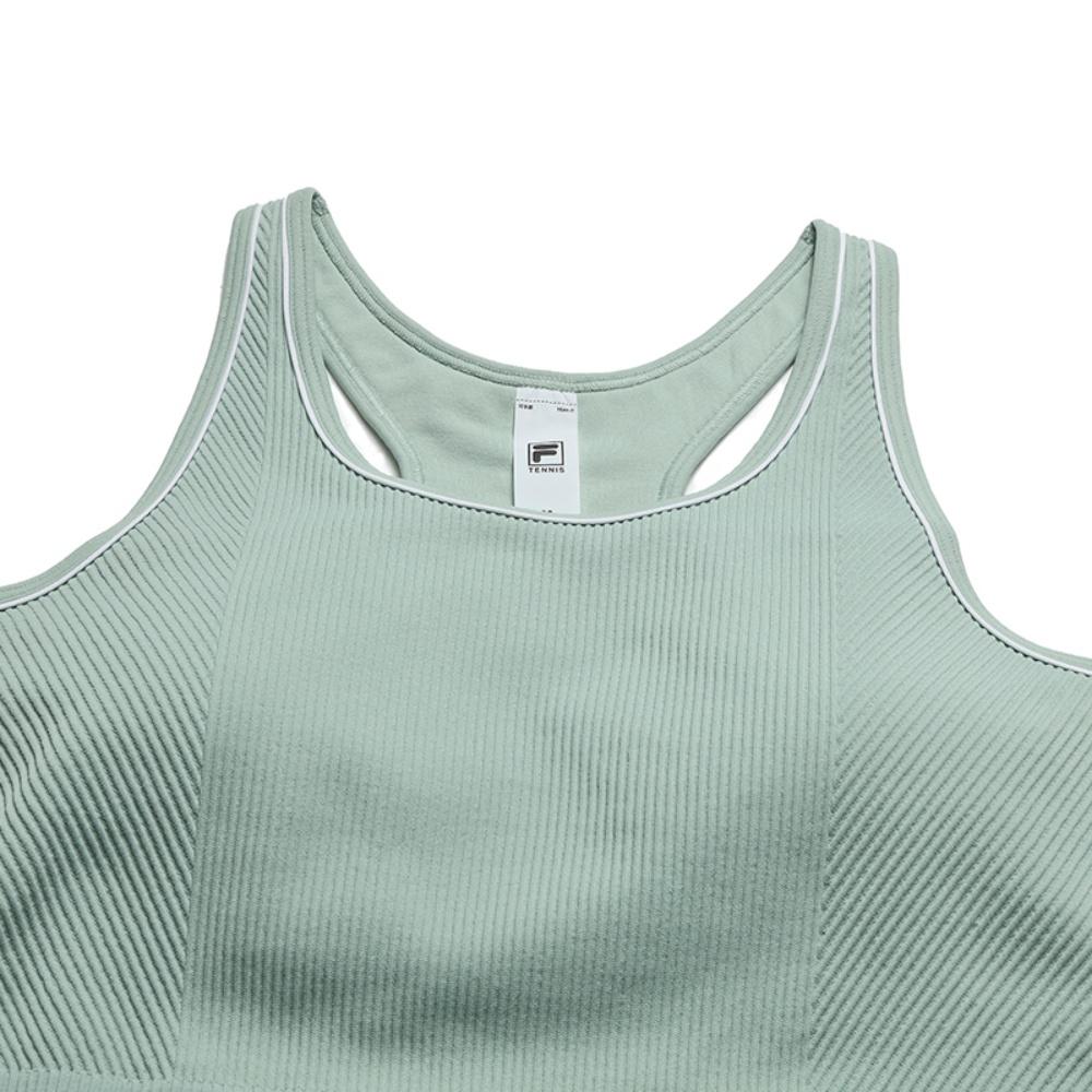 FILA Tennis Fashion Classic Simple Versatile Comfortable Tight Sports Vest Women tops Water-Grass-Gray-Green A11W623106FGN