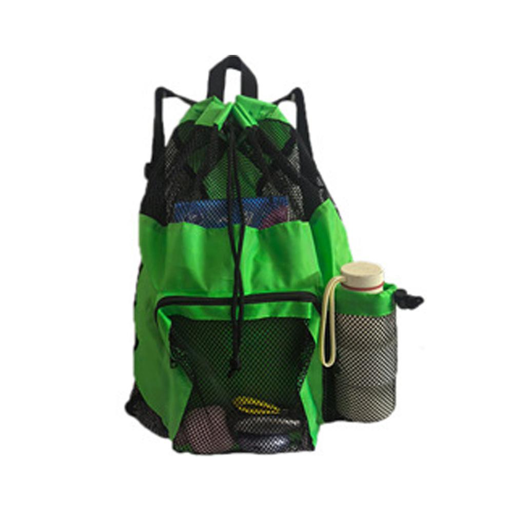 Outdoor swimming bag mesh drawstring backpack beach backpack with wet bag