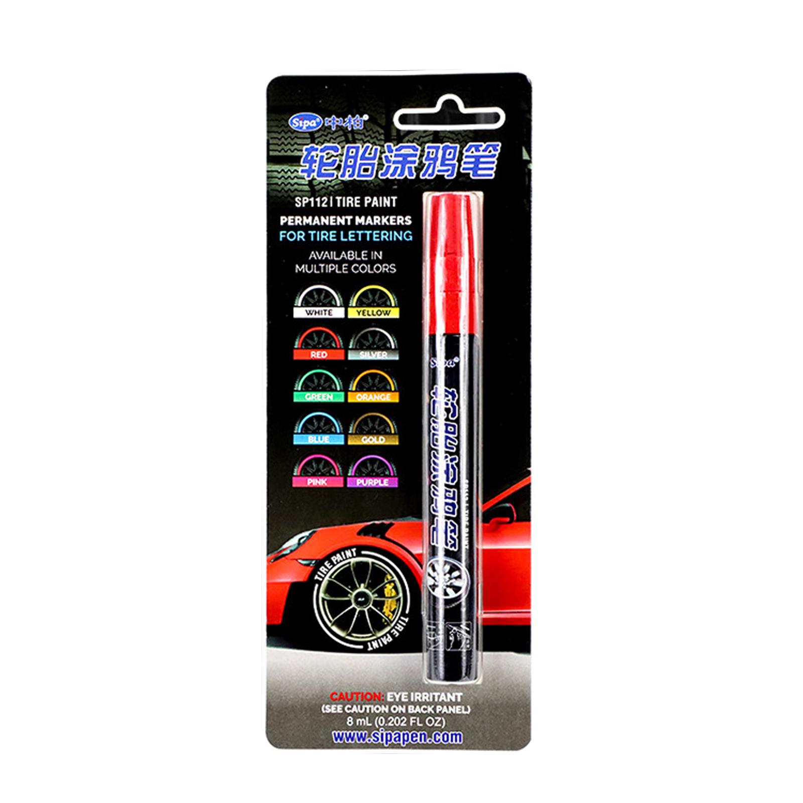 

1 шт., ручка для рисования автомобиля, водостойкая ручка для автомобильных колес, маслянистая краска для шин, авто резиновый протектор шин, CD, металлическая перманентная краска красный