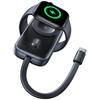 2-in-1 Induction Charger Usams CD245 for Apple Watch with 1200mAh Powerbank + USB-C Cable Titanium