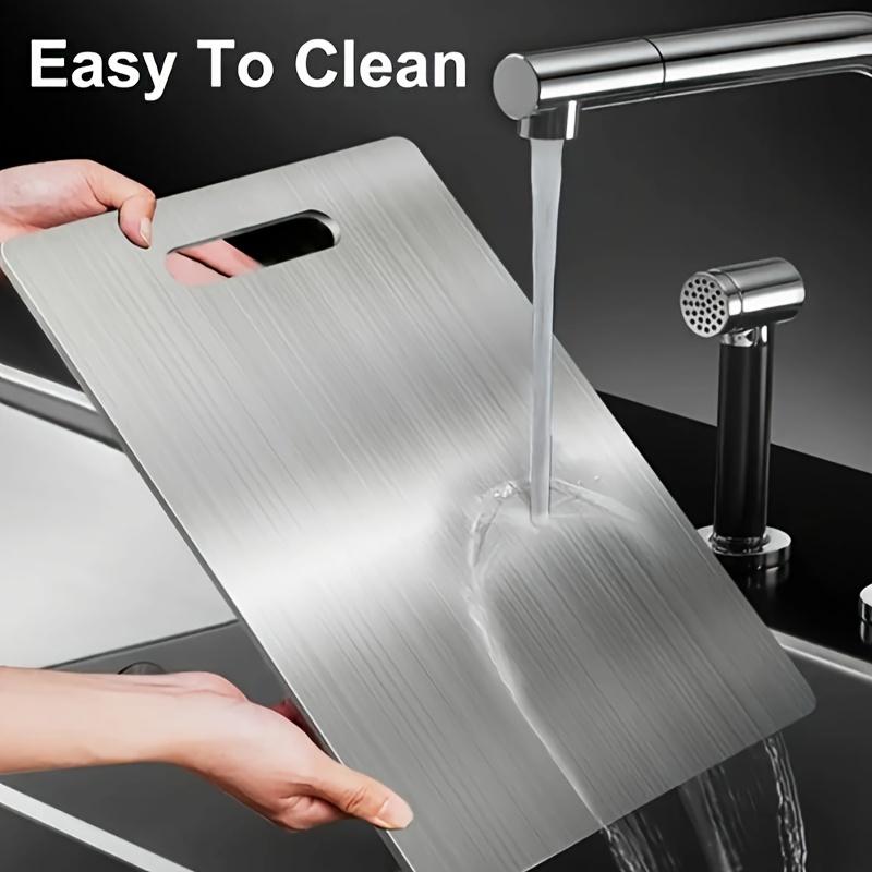 3pcs Premium Stainless Steel Cutting Board Set - Durable, Easy To Clean, Rust-Resistant, BPA-Free, Space-Saving Kitchen Ready for Food Preparation
