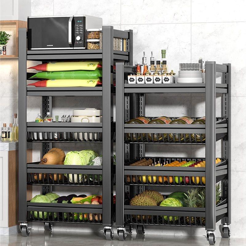 

Кухонная корзина для хранения овощей, бытовая напольная многослойная мобильная многофункциональная корзина для фруктов и овощей, фруктовая корзина