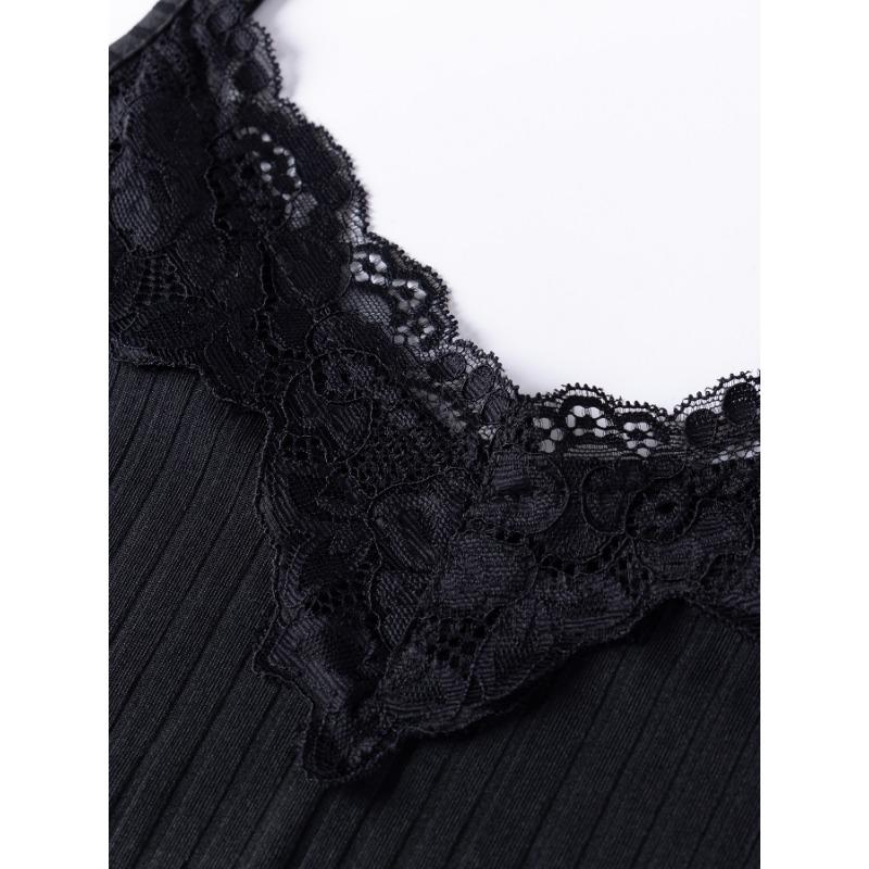 Women's Lace Lace Patchwork Pit Strap V-neck Tank Top