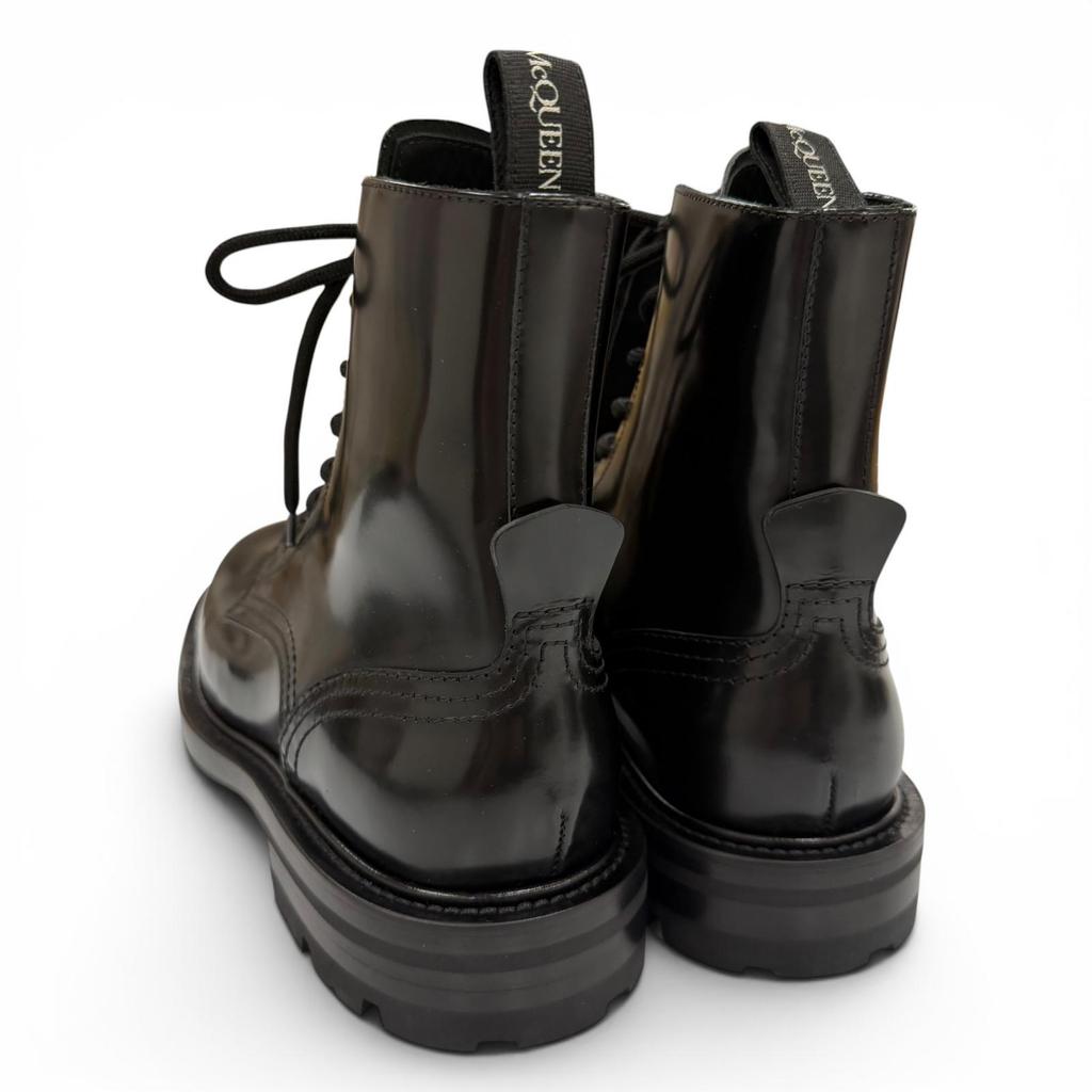 Excellent Alexander McQueen boots Lace up black leather mens 40 683569 Used