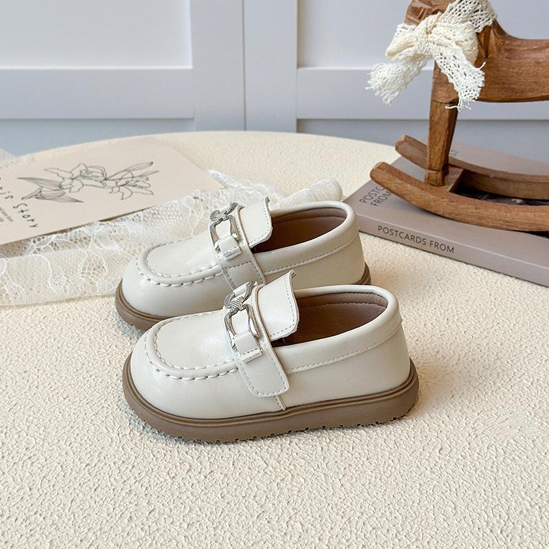 Girls' Velcro Princess Shoes - Soft Sole Leather, 2025 Spring/Autumn Korean Style