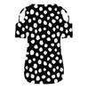 Women Polka Dot Summer Short Sleeve Strappy Cold Shoulder T-Shirt Tops Blouses