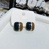 Vintage Wine Red White Mix Color Enamel Metal Geometry Square Stud Earrings for Women Girls Party Jewelry Gift