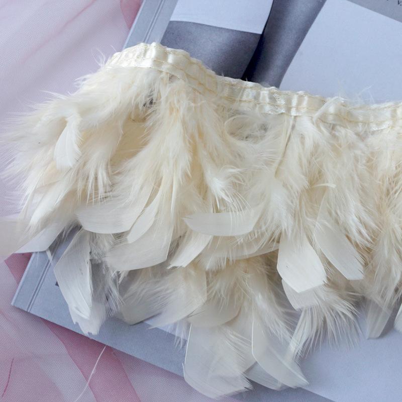 Encrypted Turkey Feather Fire Piece Feather Cloth Edge Skirt Lace Feather Lamp Diy Dance Clothes Accessories Decorative Materials