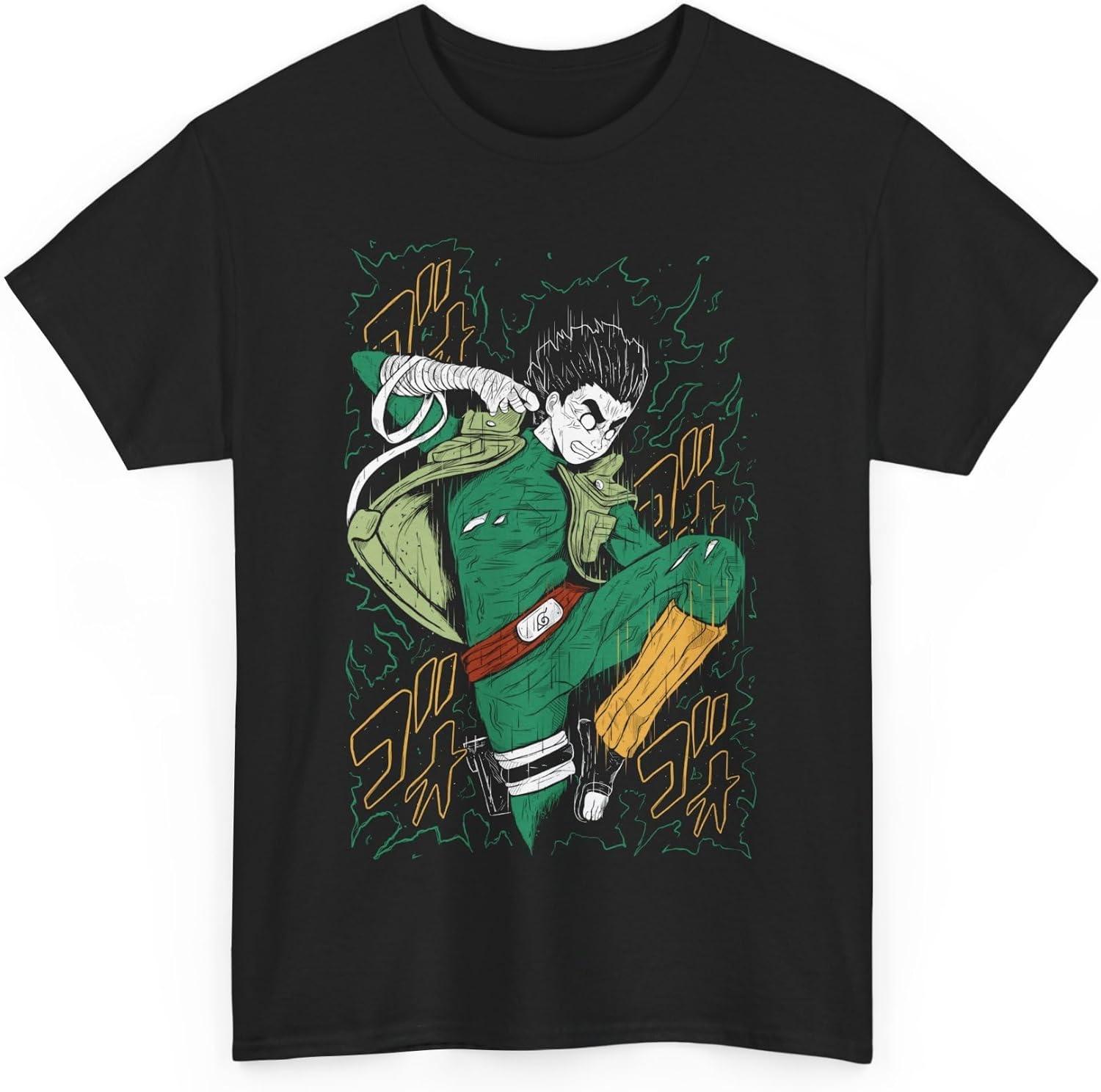 Rock Lee Anime T-Shirt Merch Casual Short Sleeved T Shirt Unisex Tee S