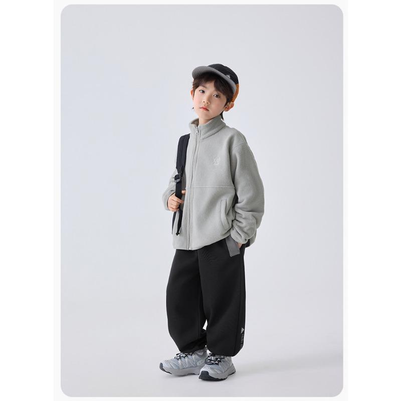 Boys Kids Fleece Zip Up Cardigan Jacket Outdoor Casual Children Top