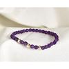 14K Amethyst Natural Gemstone Bracelet with Triple Gold Ball