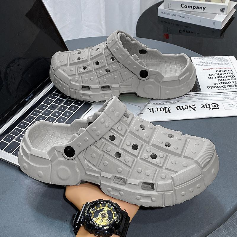 Summer New Hole Shoes Simple Personality Non-slip Thick Sole Wear-resistant Versatile Beach Cool Slippers Available