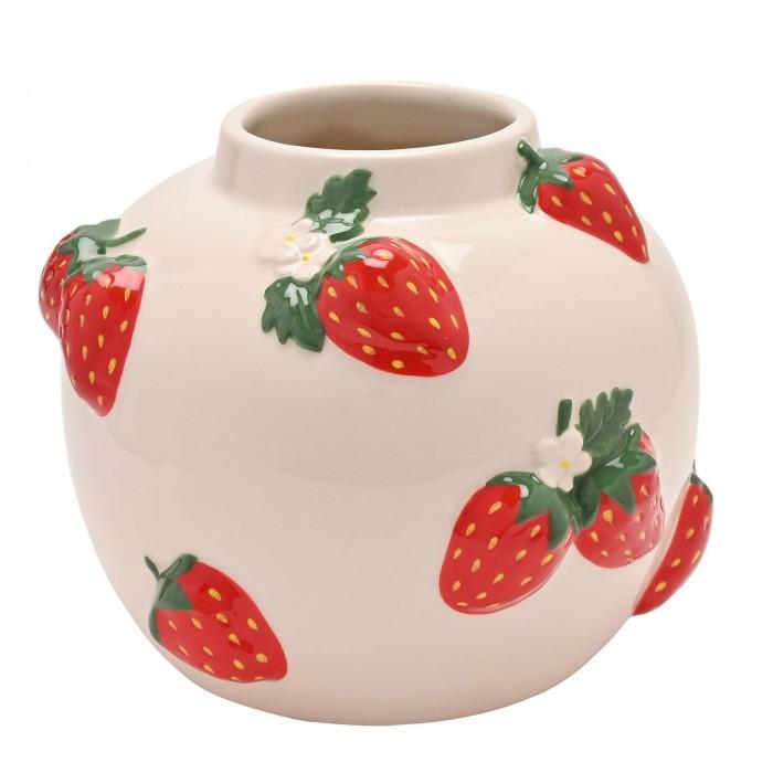 The Cottage Garden Håndmalt Vase Stor - Jordbær