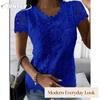 JPNTKY Women's Fashion Casual Solid Color Print Short Sleeve O-Neck Blouses & Shirts