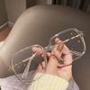 Personalized Anti-Blue Light Square Glasses Frame, Female Round Face, Plain Face And Thin Green Large Frame Flat Light Mirror Frame